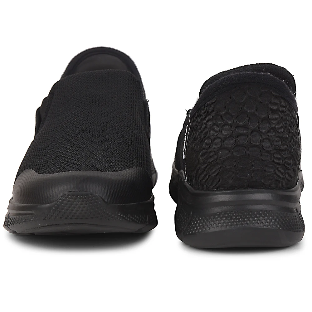 Leap7x Black Sports Non Lacing Walking Shoes For Women EZZAR-L1 By Liberty - Image 6