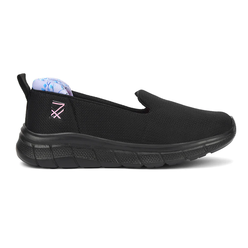 Leap7x Black Sports Non Lacing Walking Shoes For Women KAPPER By Liberty - Image 2