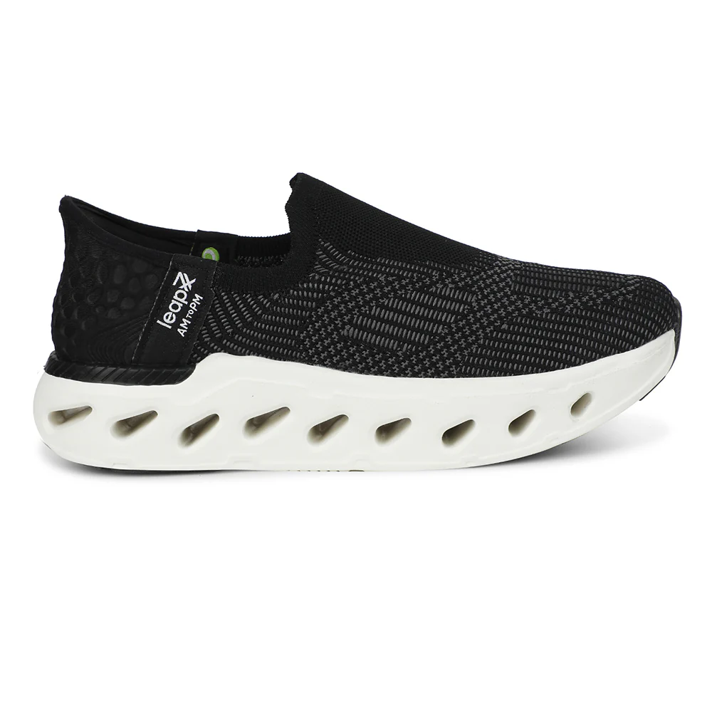 Leap7x Black Sports Walking Shoes For Men AIRFLOW-1 By Liberty - Image 2