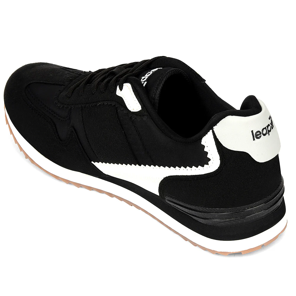 Leap7x Black Sporty Casual Lacing Sneakers For Men CRISTO-1 By Liberty - Image 5