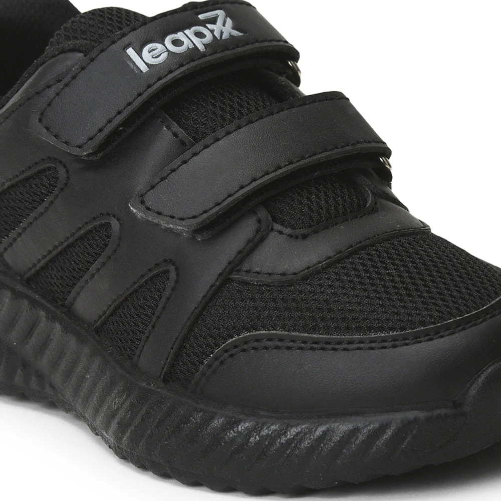 Leap7x Black Velcro Uniform School Shoes For Kids NITSCHO-1V By Liberty - Image 5
