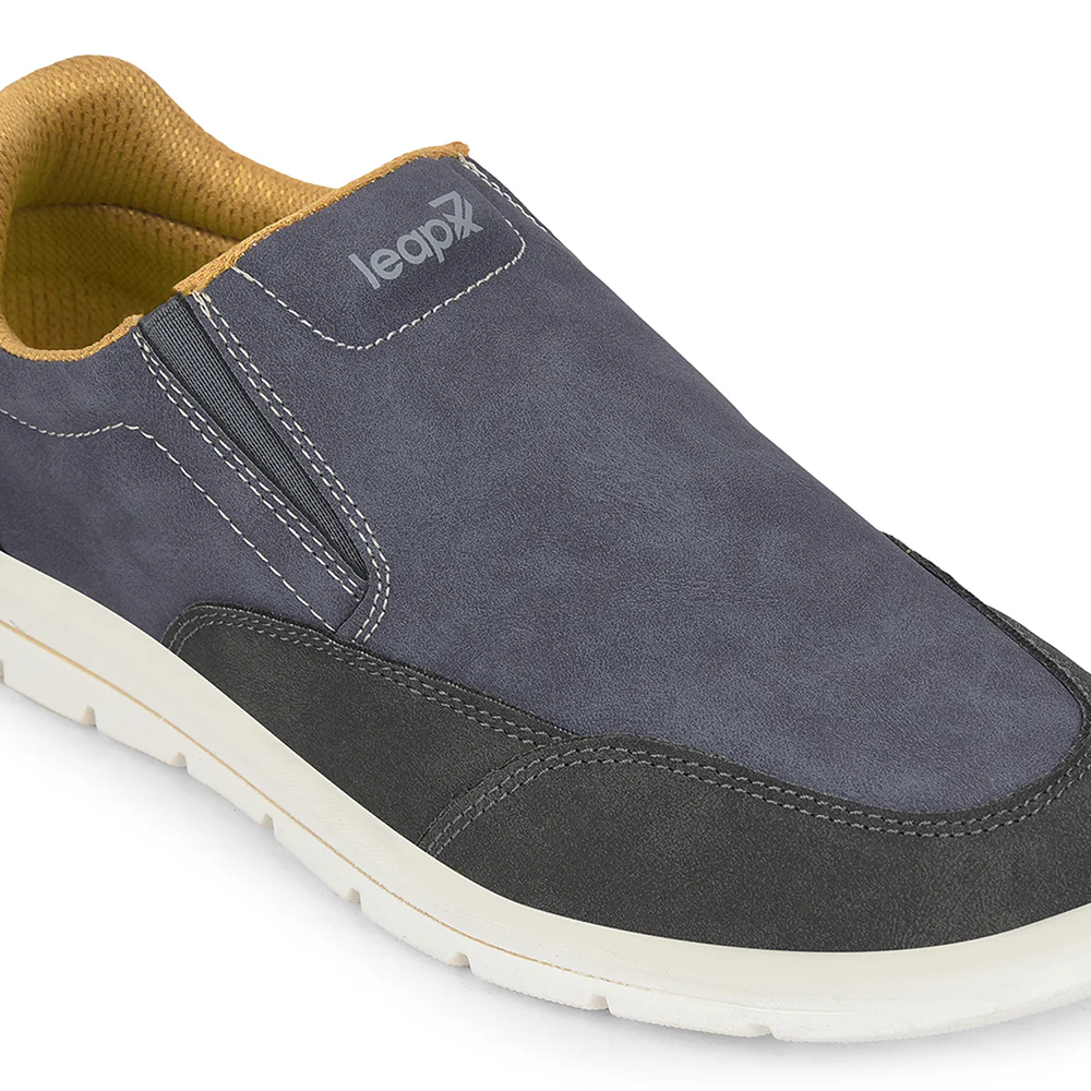 Leap7x Blue Casual Non Lacing Sneakers For Men FRINKS-2E By Liberty - Image 4