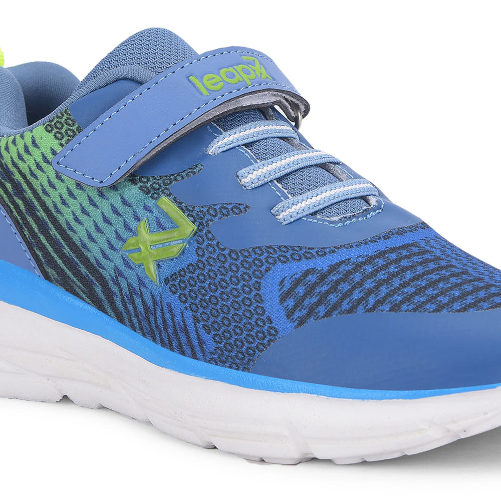 Leap7x Blue Sports Non Lacing Walking Shoes For Kids KIMSER-E By Liberty - Image 4