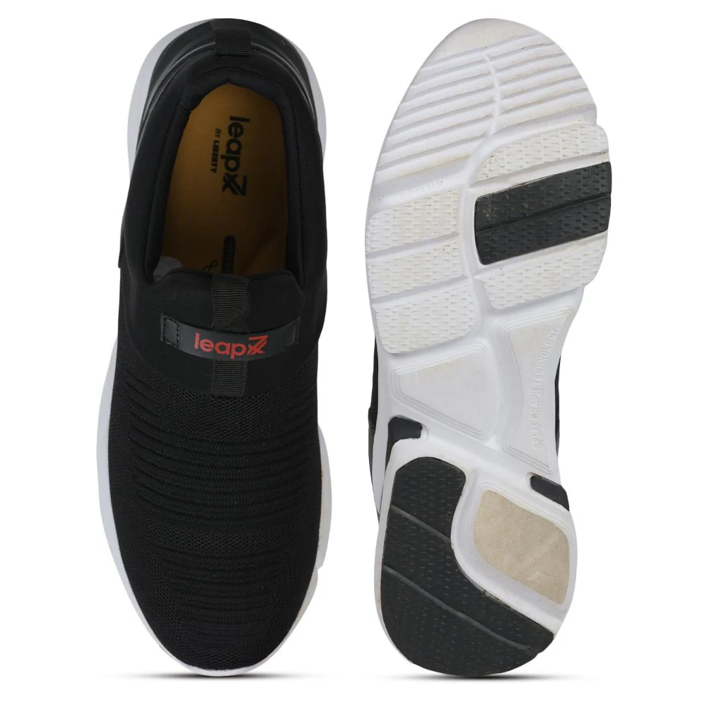 Leap7x Non-Lacing Black Casual Slip-on Shoes For Men BRISK-01 By Liberty - Image 5