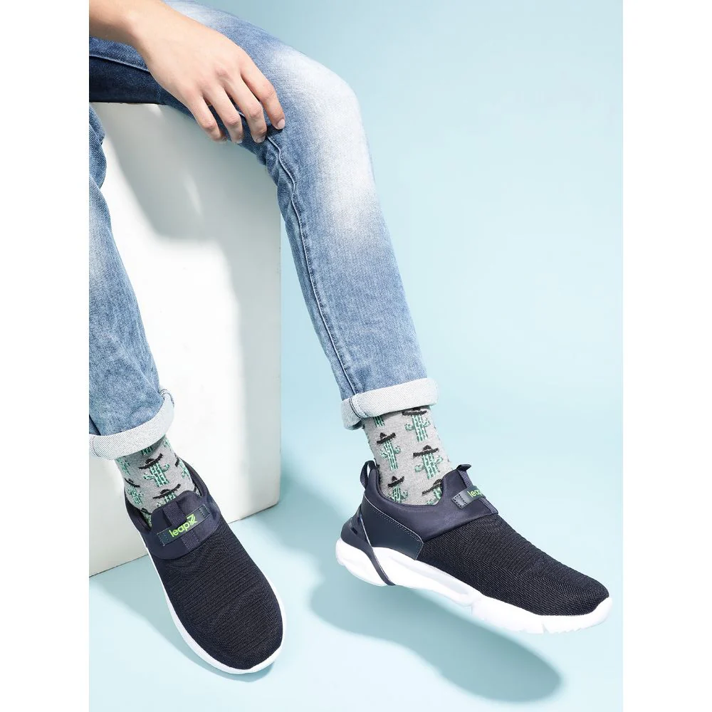 Leap7x Non-Lacing Navy Blue Casual Slip-on Shoes For Men BRISK-01 By Liberty - Image 5