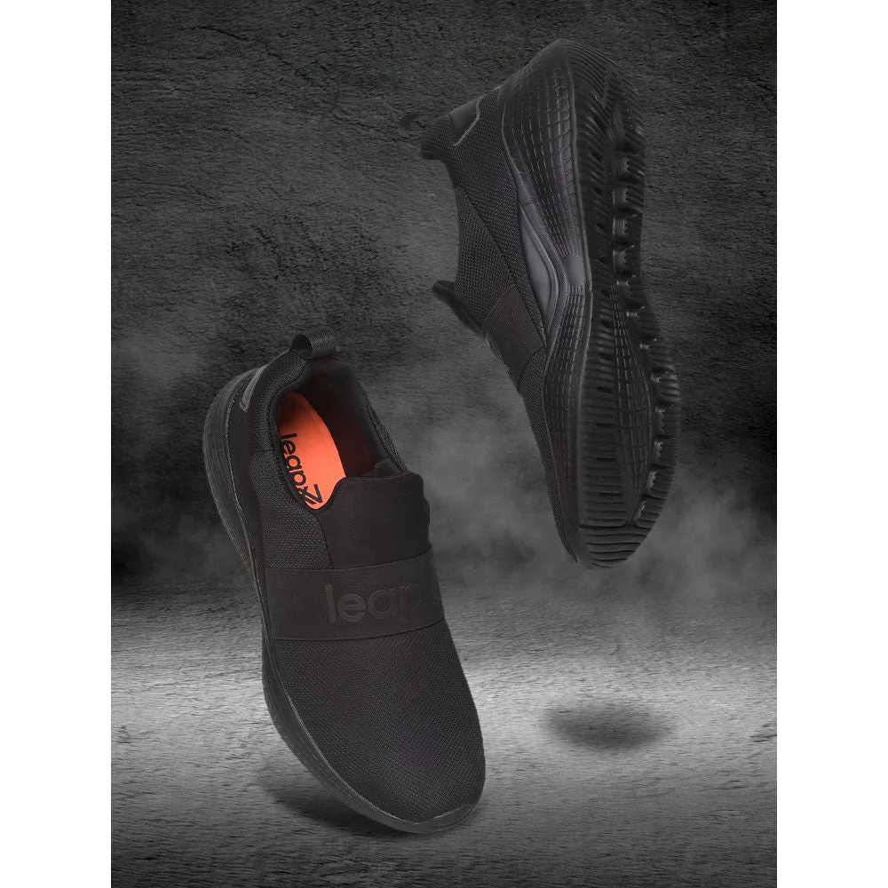 Leap7x by Liberty Men DEECON Black Sports Non Lacing Shoes - Image 4