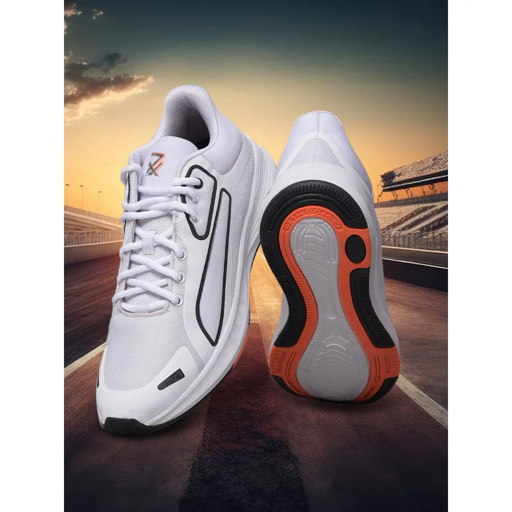 Leap7x Sports White Lacing Running Shoes For Men GRIPPER-1E By Liberty - Image 4