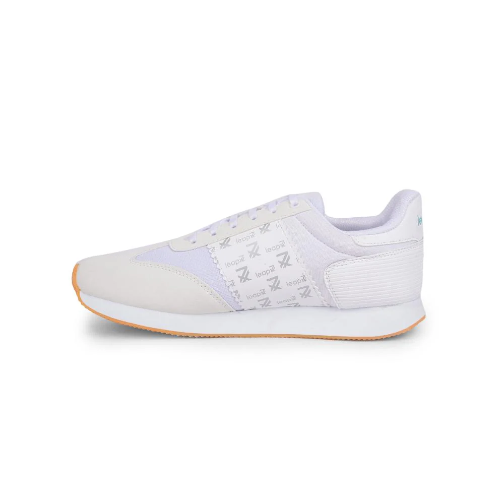 Leap7x Casual White Lacing Sneakers For Men BACKAM-1E By Liberty - Image 3