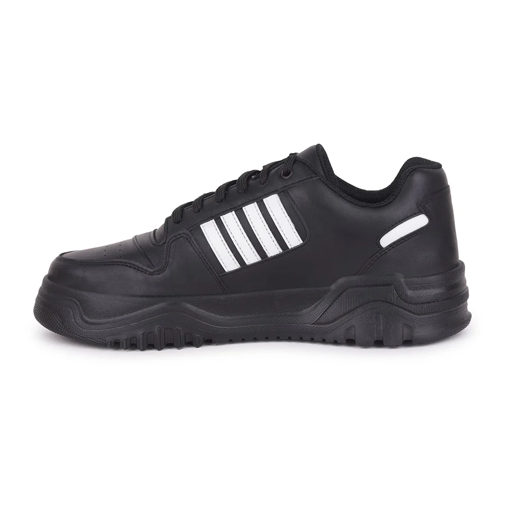 Leap7x Casual Black Lacing Sneakers For Men JAXER-1E By Liberty - Image 3