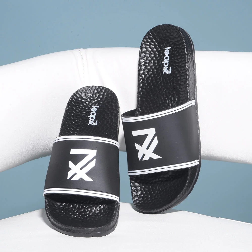 Leap7x By Liberty Mens LUCAS Black Bin Slippers - Image 4