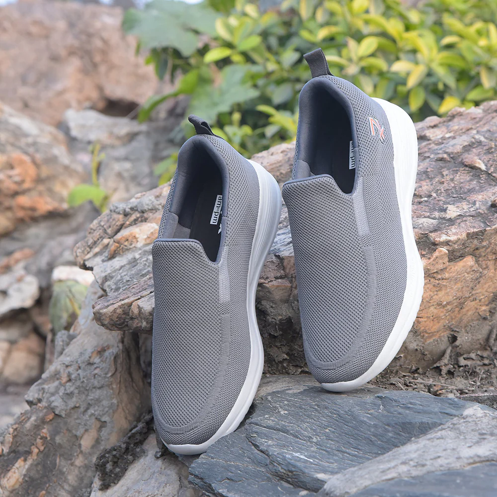 Leap7x By Liberty Mens NEATHER-1E Dark Grey Sports Non Lacing Shoes - Image 4