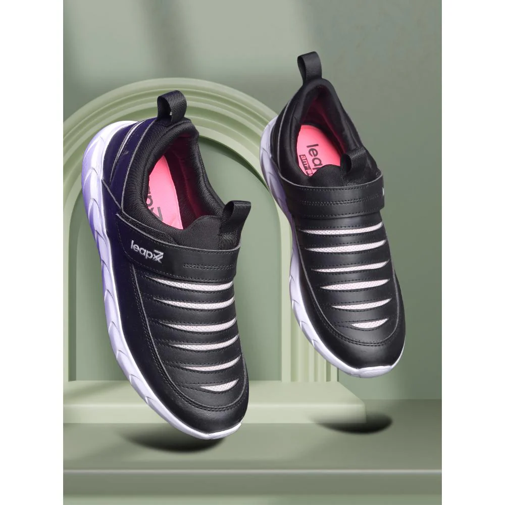 Leap7x Non Lacing Black Casual Slip-on Shoes For Women LEWIS-2 By Liberty - Image 3