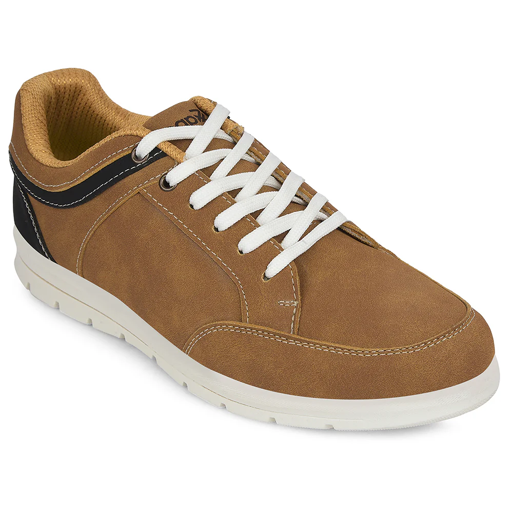 Leap7x Camel Casual Lacing Sneakers For Men FRINKS-1E By Liberty