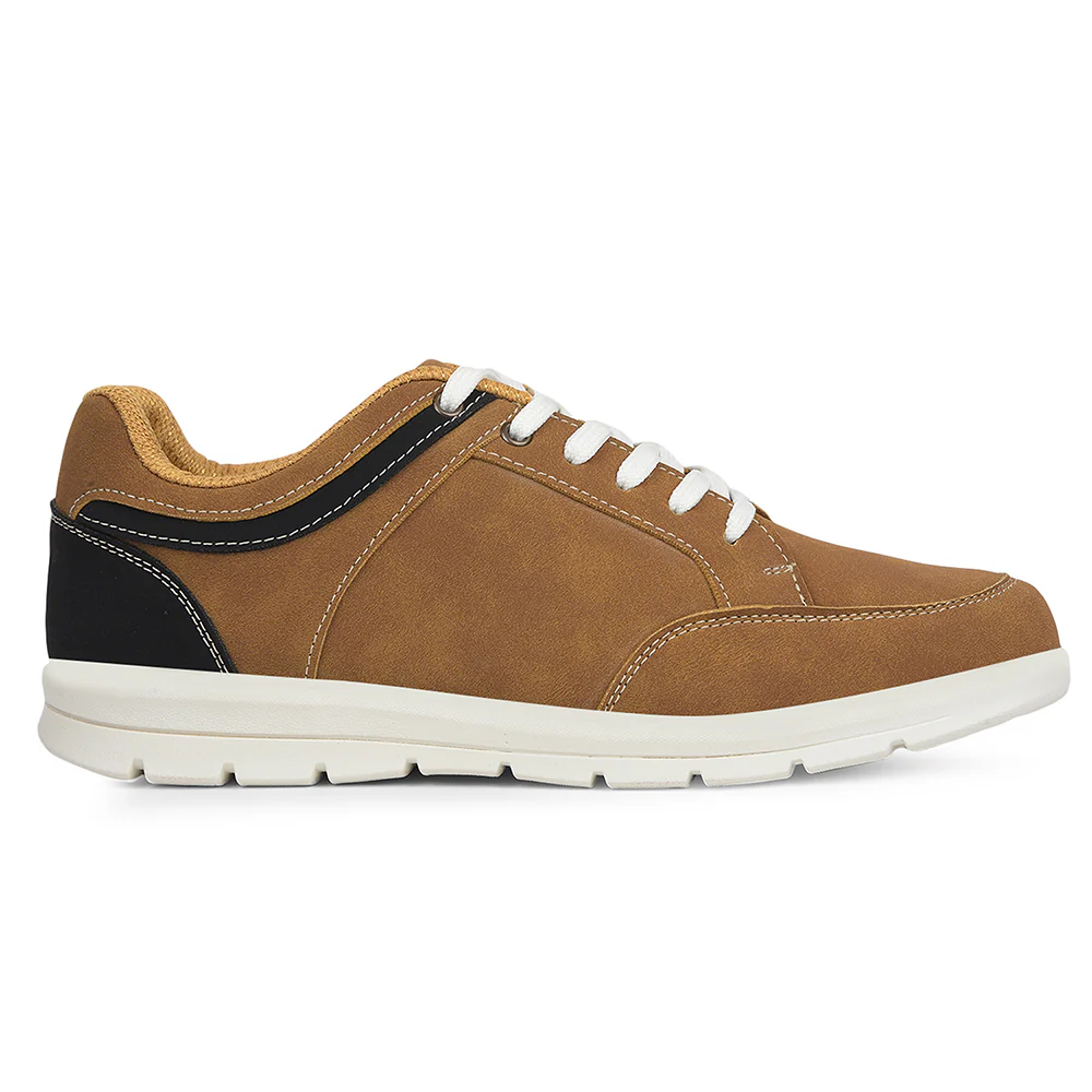 Leap7x Camel Casual Lacing Sneakers For Men FRINKS-1E By Liberty - Image 2