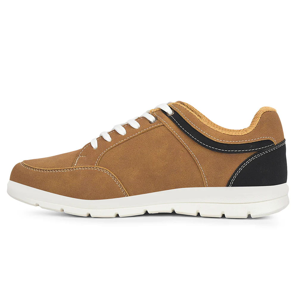 Leap7x Camel Casual Lacing Sneakers For Men FRINKS-1E By Liberty - Image 3