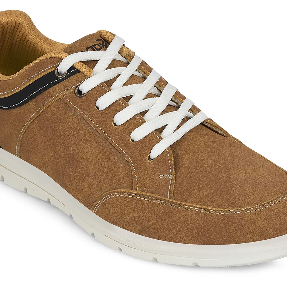 Leap7x Camel Casual Lacing Sneakers For Men FRINKS-1E By Liberty - Image 4