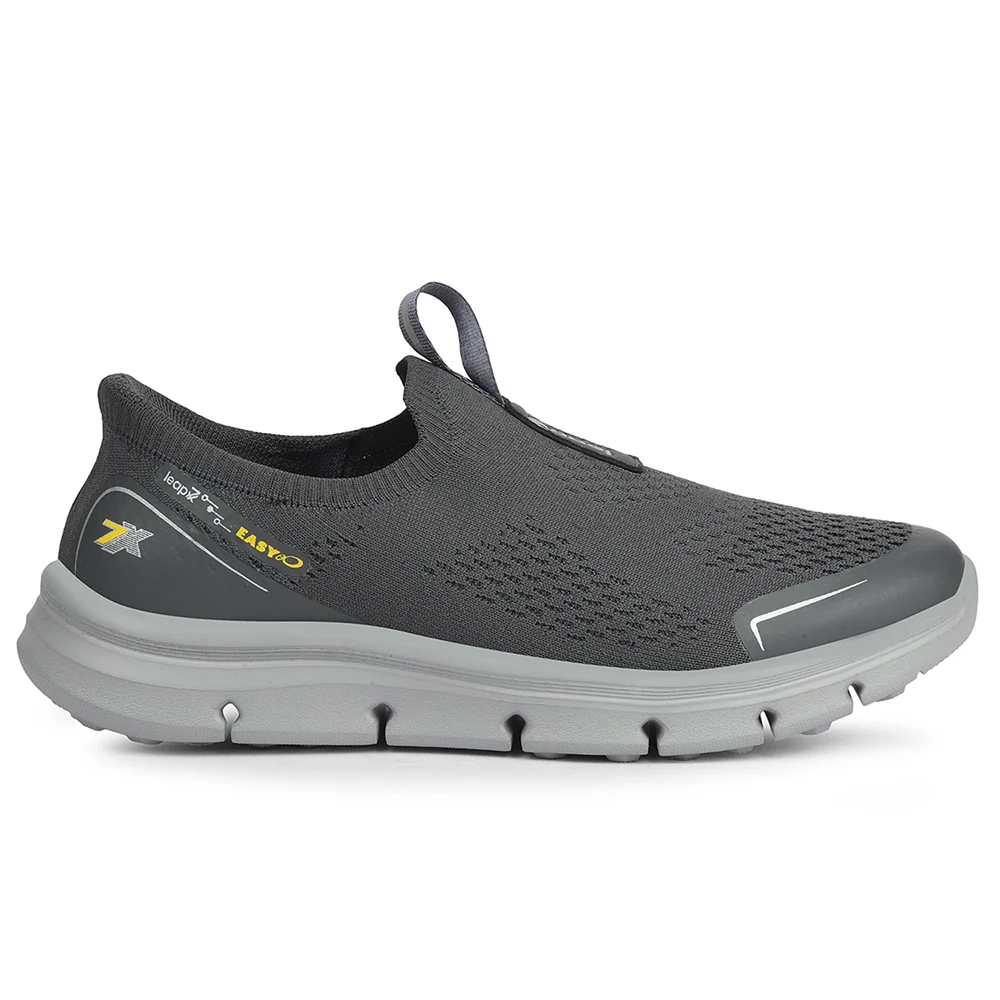 Leap7x Dark Grey Sports Non Lacing Walking Shoes For Men BRISBANE By Liberty - Image 2