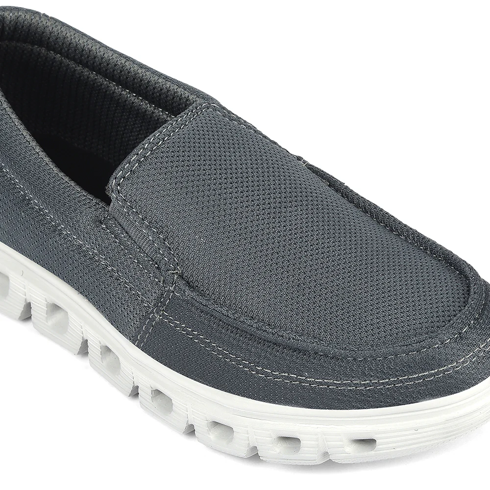 Leap7x Dark Grey Non Lacing Casual Shoes For Men FLOW-5 By Liberty - Image 4