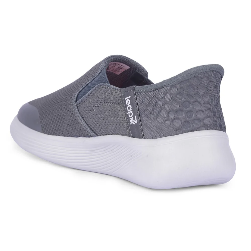 Leap7x Dark Grey Sports Non Lacing Walking Shoes For Men EZZAR-1 By Liberty - Image 6