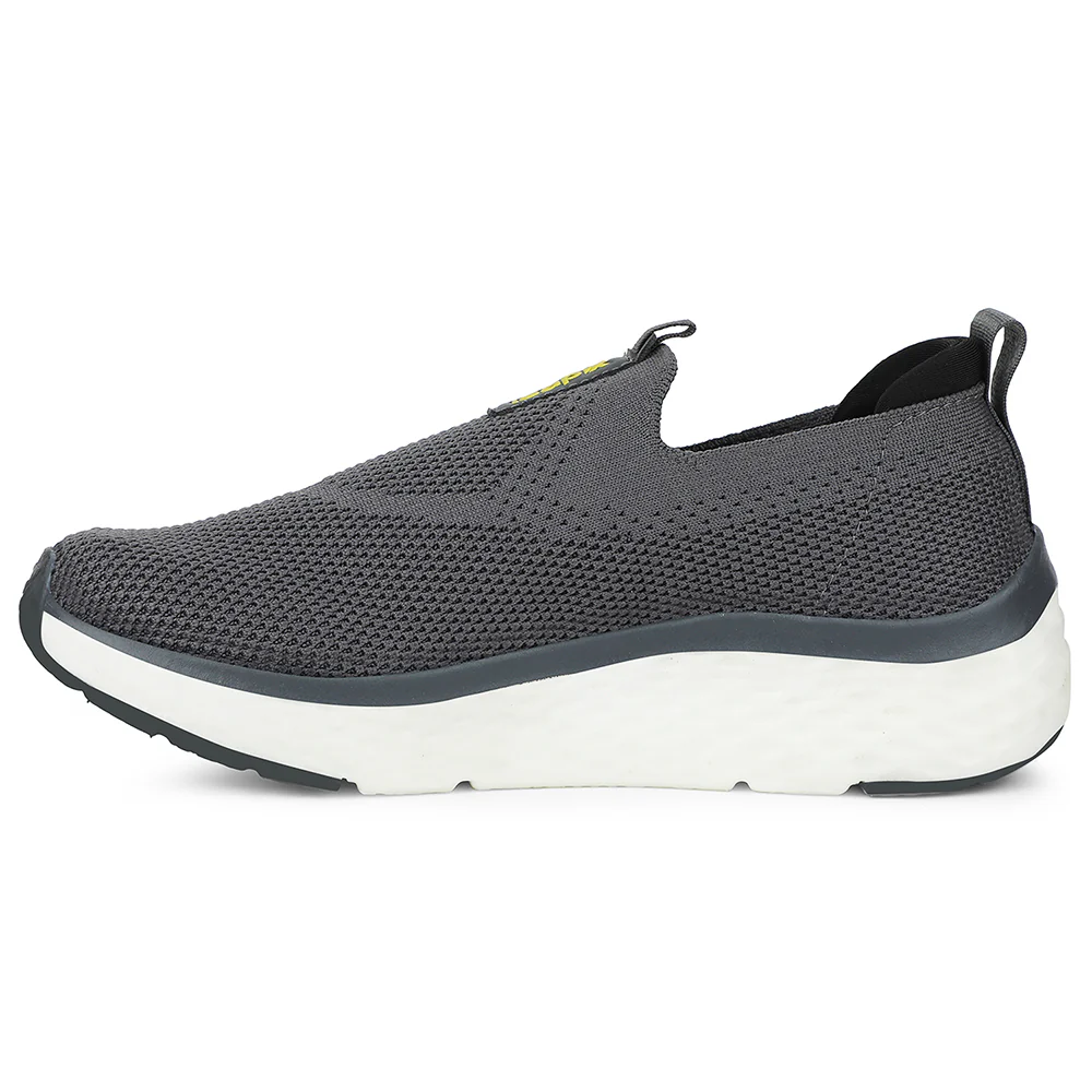 Leap7x Dark Grey Sports Non Lacing Walking Shoes For Men NITRUN-2 By Liberty - Image 3