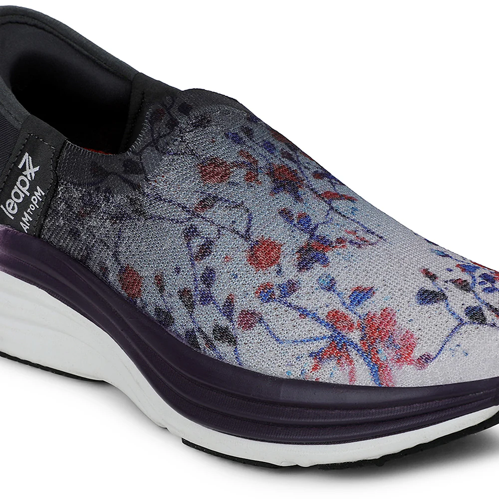 Leap7x Dark Grey Sports Walking Shoes For Women EAZY-W21W By Liberty - Image 4