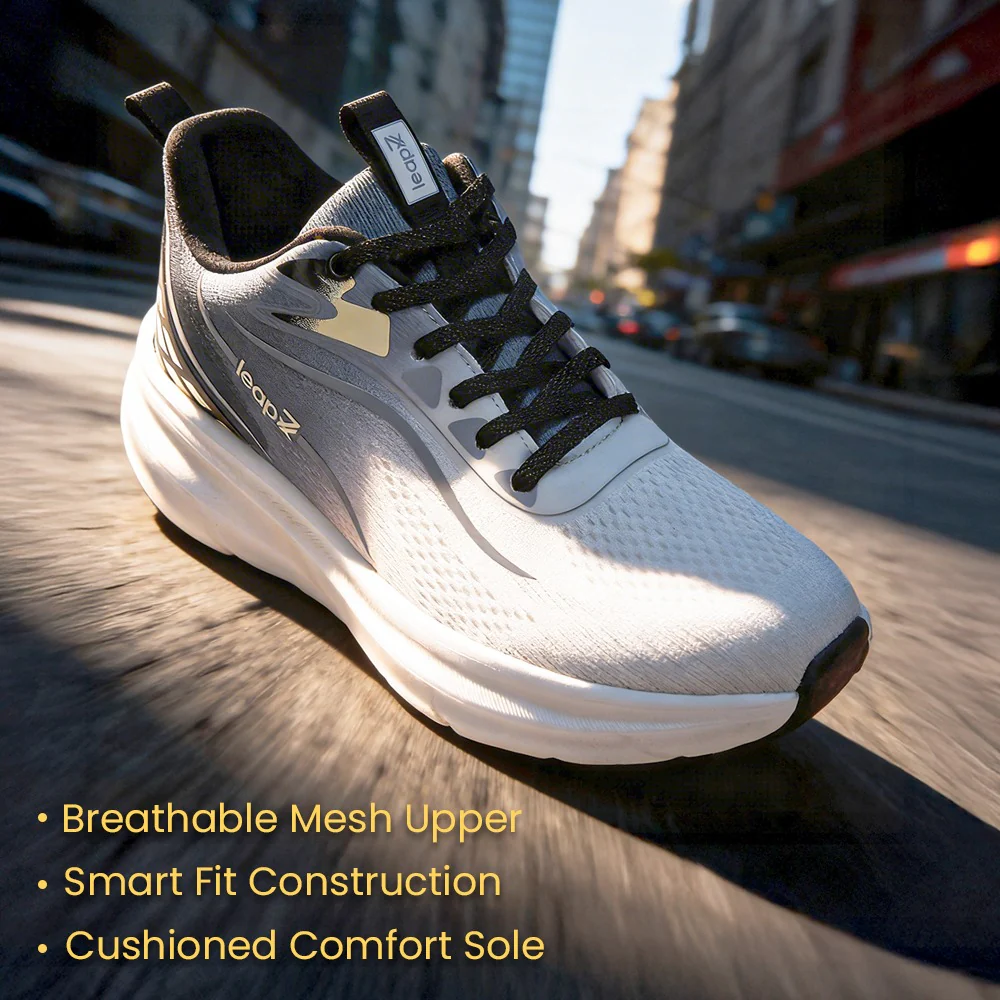 Leap7X DRIVSTEP-E Navy Blue Sports Lacing Running Shoes for Men by Liberty - Image 3
