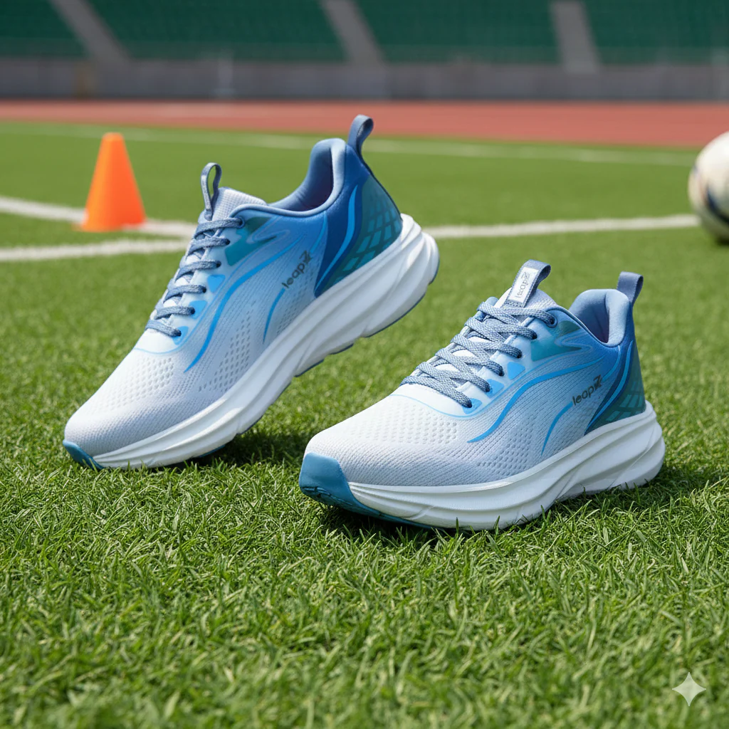 Leap7X DRIVSTEP-E Teal Blue Sports Lacing Running Shoes for Men by Liberty - Image 2