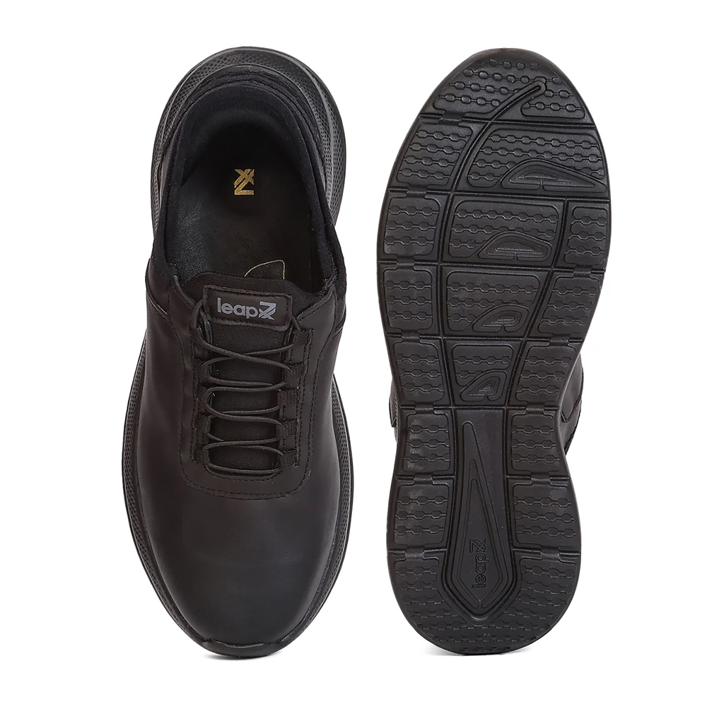 Leap7X EAZYSCHL-1 Black School Non Lacing Uniform Shoes for Kids by Liberty - Image 4