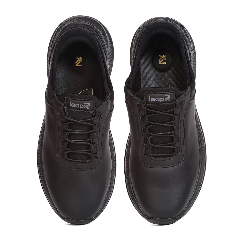 Leap7X EAZYSCHL-1 Black School Non Lacing Uniform Shoes for Kids by Liberty - Image 6