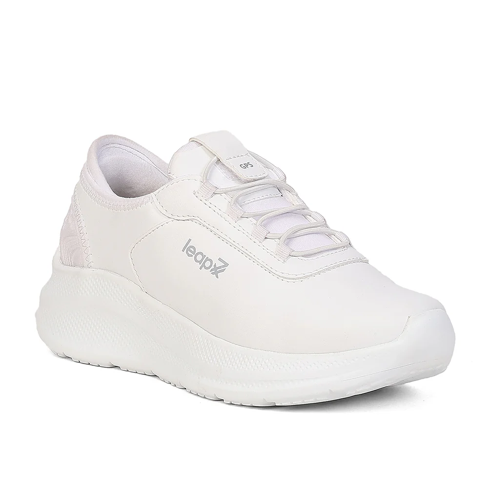 Leap7X EAZYSCHL-1 White School Non Lacing Uniform Shoes for Kids by Liberty