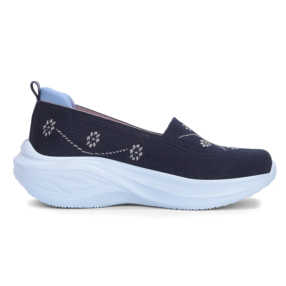 LEAP7X GLOWSTAR-E Navy Blue Sports Non lacing Walking shoes for Women by Liberty - Image 3