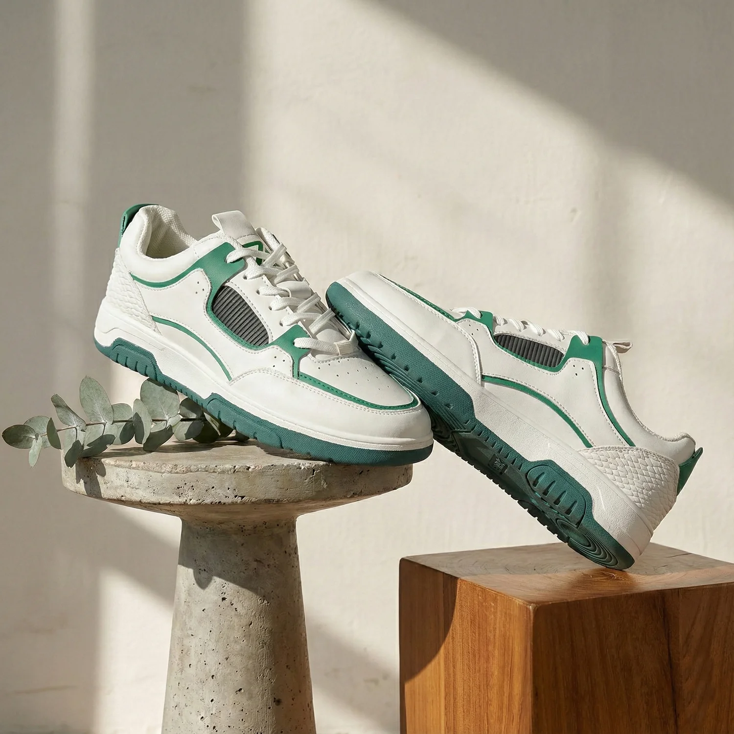 LEAP7X Green Casual Lacing Sneakers for Men JETSTEP-E by Liberty - Image 2