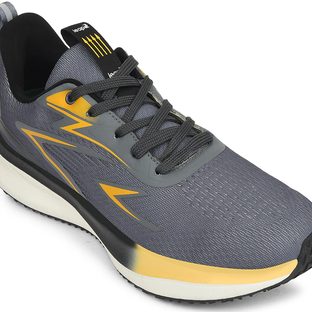 Leap7x Grey Sports Lacing Running Shoes For Men BELARUS-1 By Liberty - Image 5