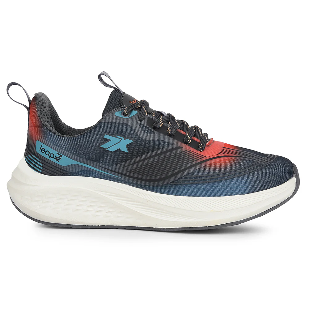 Leap7x Grey Sports Lacing Running Shoes For Men BESTIO-1E By Liberty - Image 2