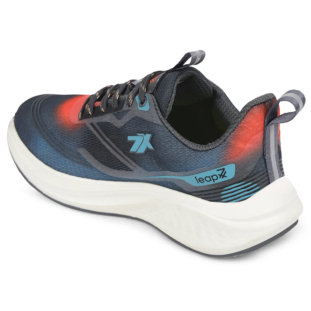 Leap7x Grey Sports Lacing Running Shoes For Men BESTIO-1E By Liberty - Image 5