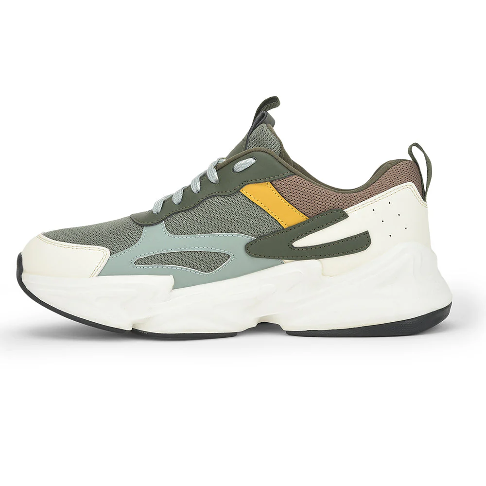Leap7x Lacing Olive Green Casual Shoes For Men JOSE By Liberty - Image 3
