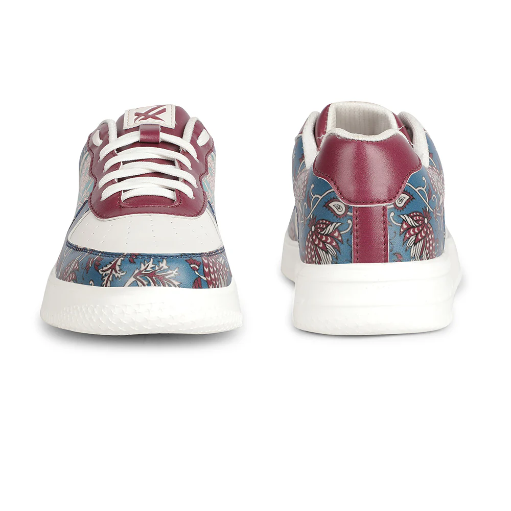 Leap7x Lacing White Block Printed Casual Sneakers For Men MJH-M03 By Liberty - Image 6