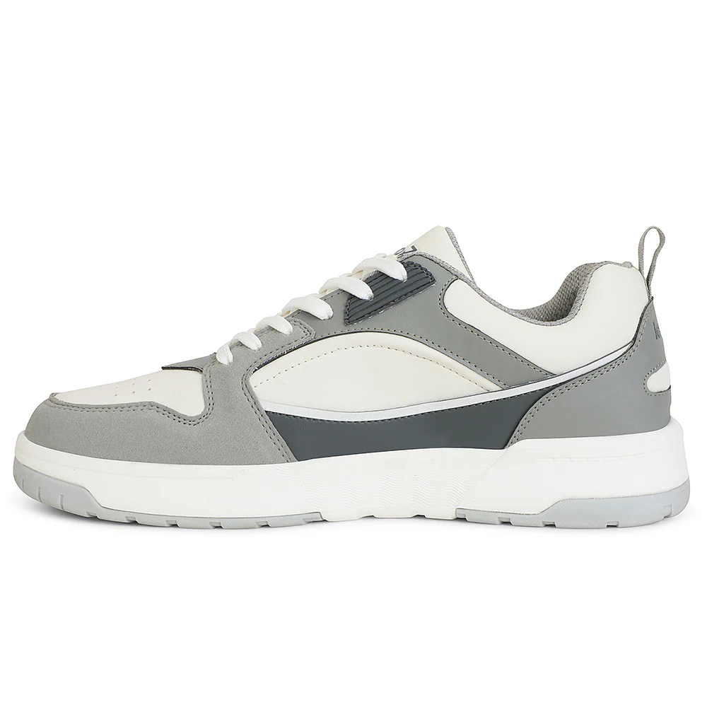 Leap7x Light Grey Casual Lacing Sneakers For Men LAPON-1E By Liberty - Image 3