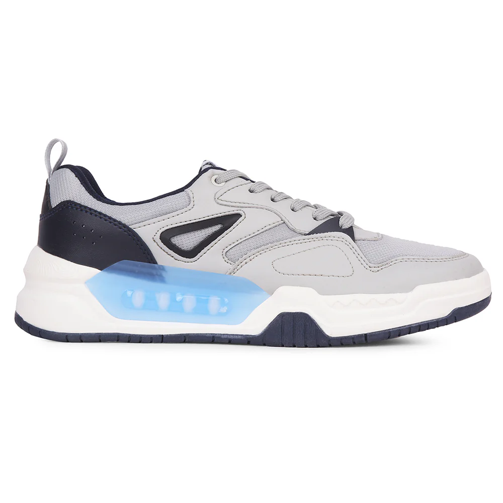 LEAP7X Light Grey Casual Lacing Sneakers for Men LORDSTEP-E By Liberty - Image 2