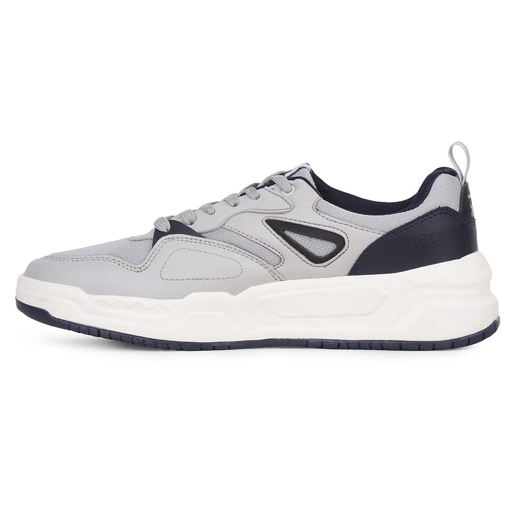 LEAP7X Light Grey Casual Lacing Sneakers for Men LORDSTEP-E By Liberty - Image 3
