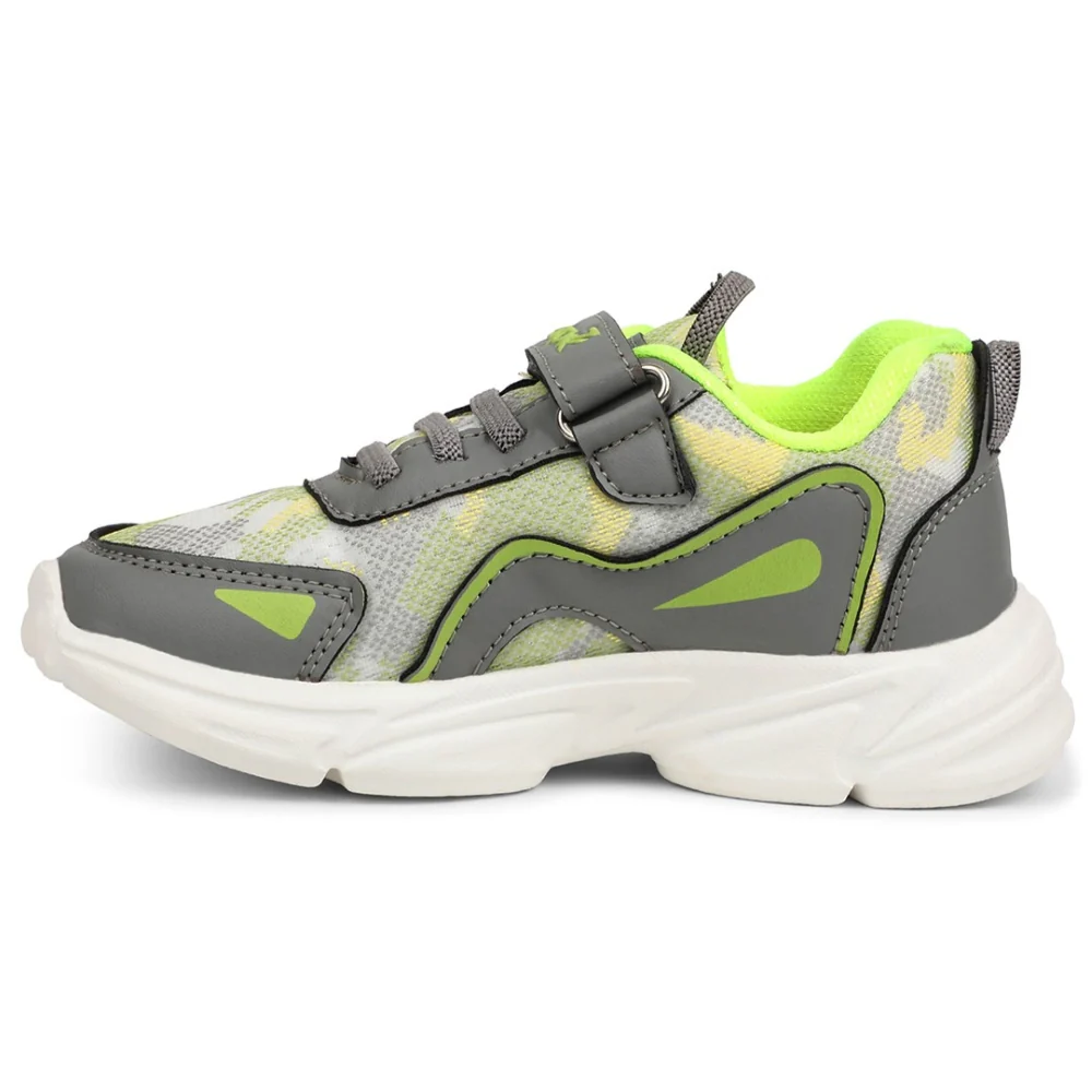 Leap7x Light Grey Non Lacing Sports Walking Shoes For Kids CLOUDY-1V By Liberty - Image 3