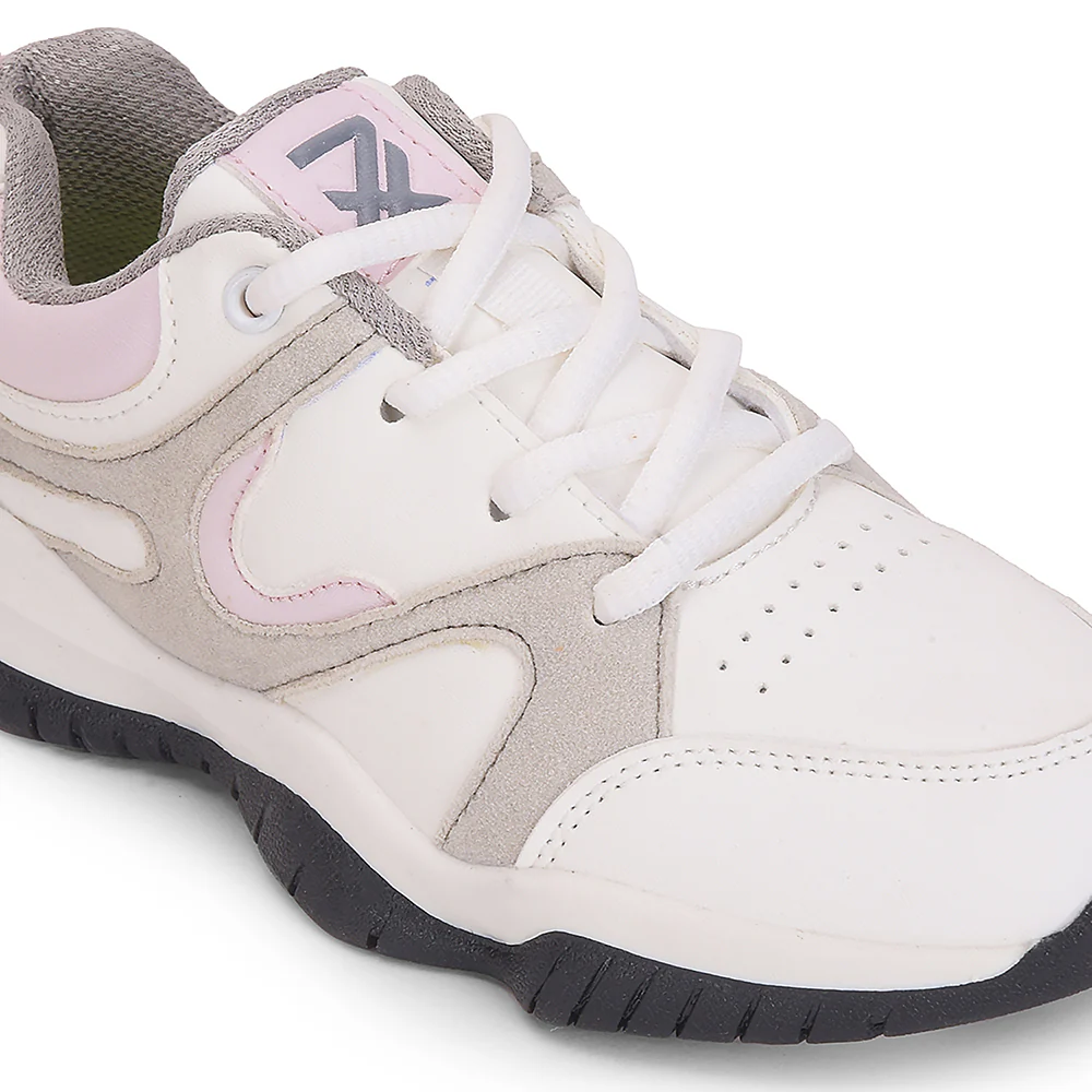 Leap7x Light Grey Sports Lacing Running Shoes For Kids CANON-2E By Liberty - Image 5
