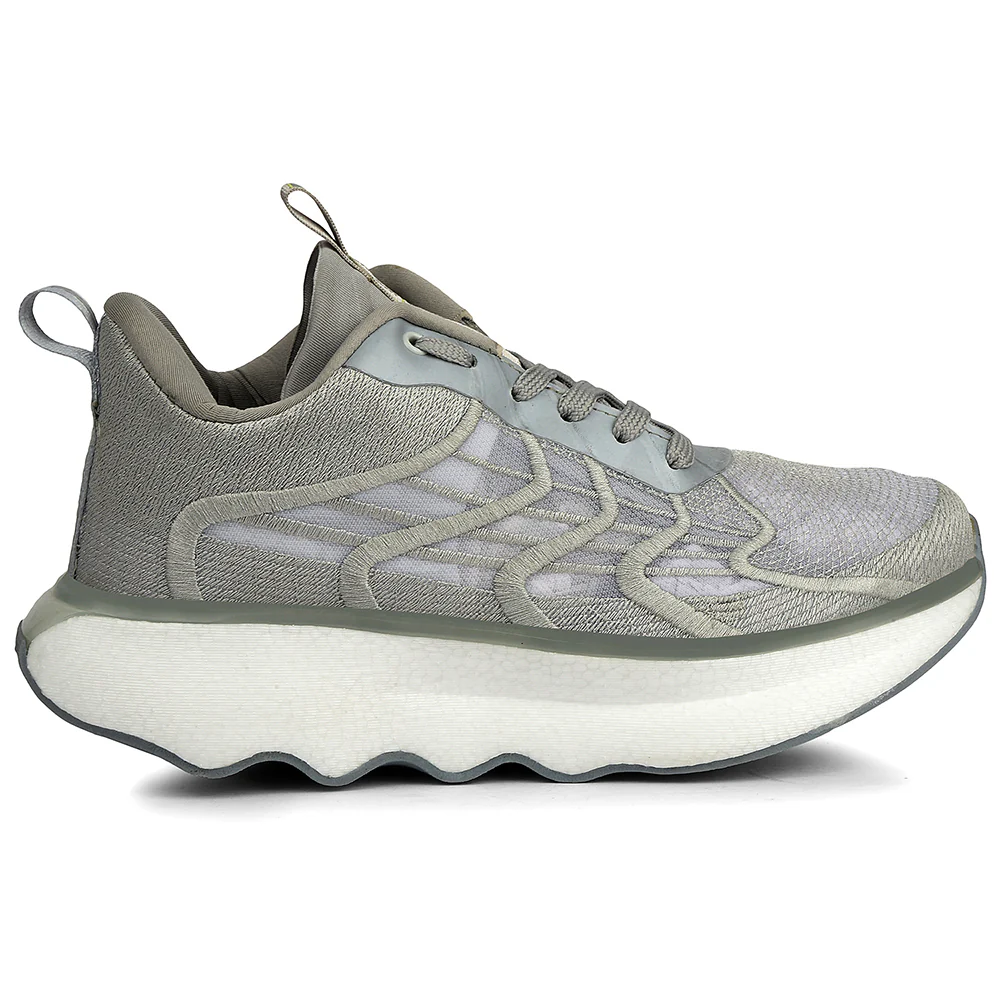 Leap7x Light Grey Sports Lacing Running Shoes For Men GHD-101 By Liberty - Image 2