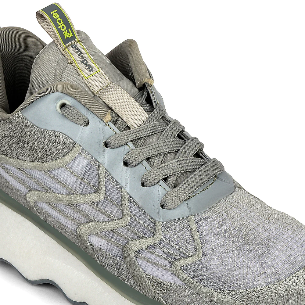 Leap7x Light Grey Sports Lacing Running Shoes For Men GHD-101 By Liberty - Image 4