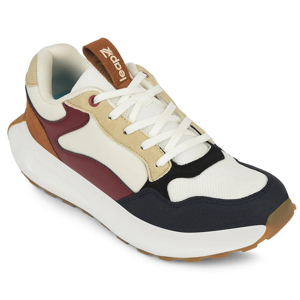 Leap7x Navy Blue Sports Lacing Running Shoes For Kids ZLP-XK-01 By Liberty