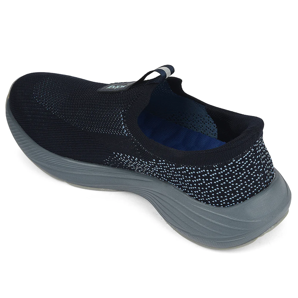 Leap7x Navy Blue Sports Non Lacing Walking Shoes For Men EAZYGO-252 By Liberty - Image 5