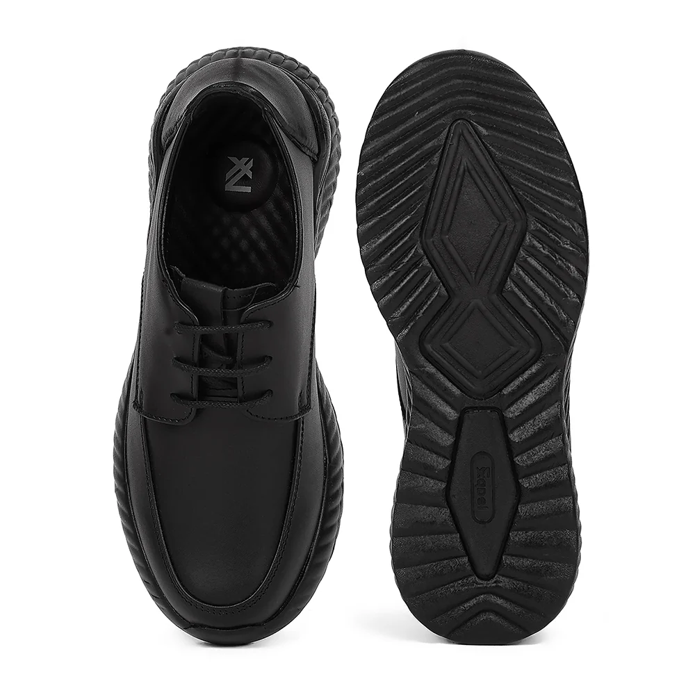 Leap7X NITSCHL-10 Black School Lacing Uniform Shoes for Kids by Liberty - Image 4