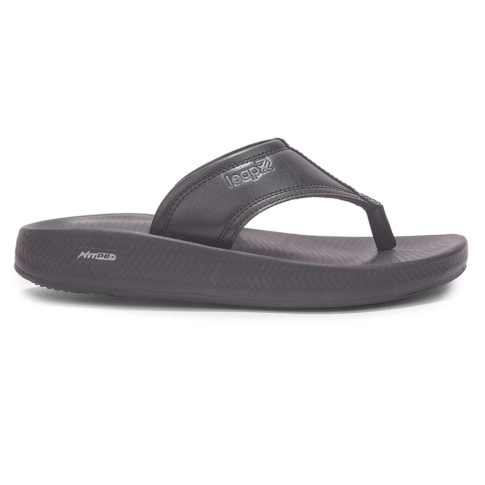 Leap7X NITWALK-31 Black Casual Slip on  Slippers for Men by Liberty - Image 2