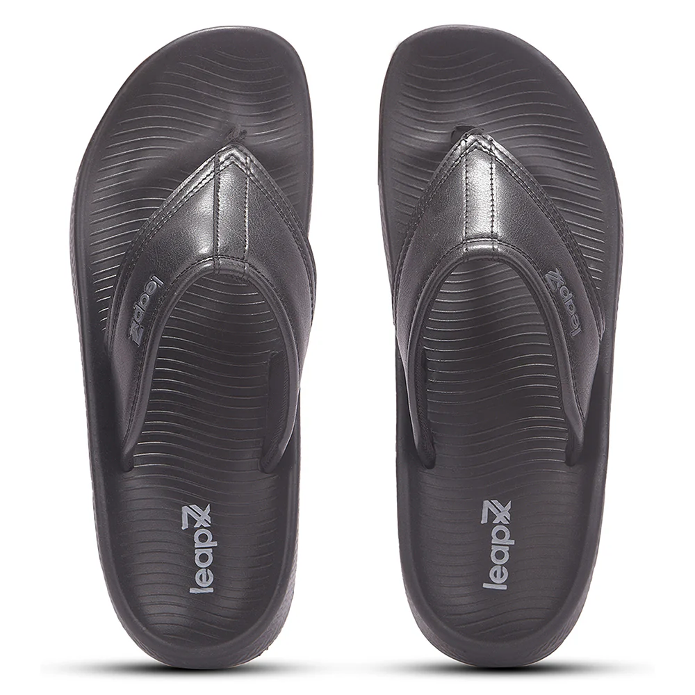 Leap7X NITWALK-31 Black Casual Slip on  Slippers for Men by Liberty - Image 7