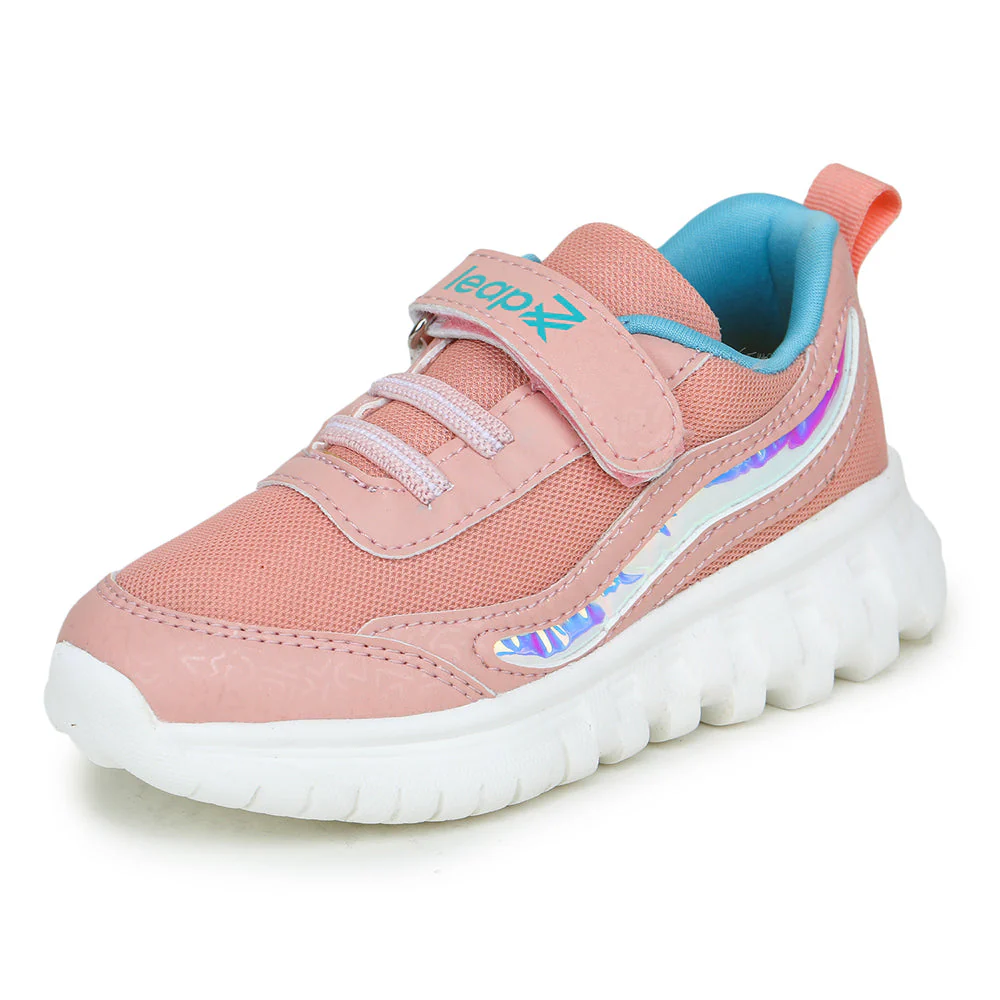 Leap7x Non Lacing Sports Shoes For Kids (Peach) PABLO-1 By Liberty - Image 4